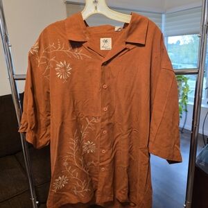 Embroidered Rust Shirt